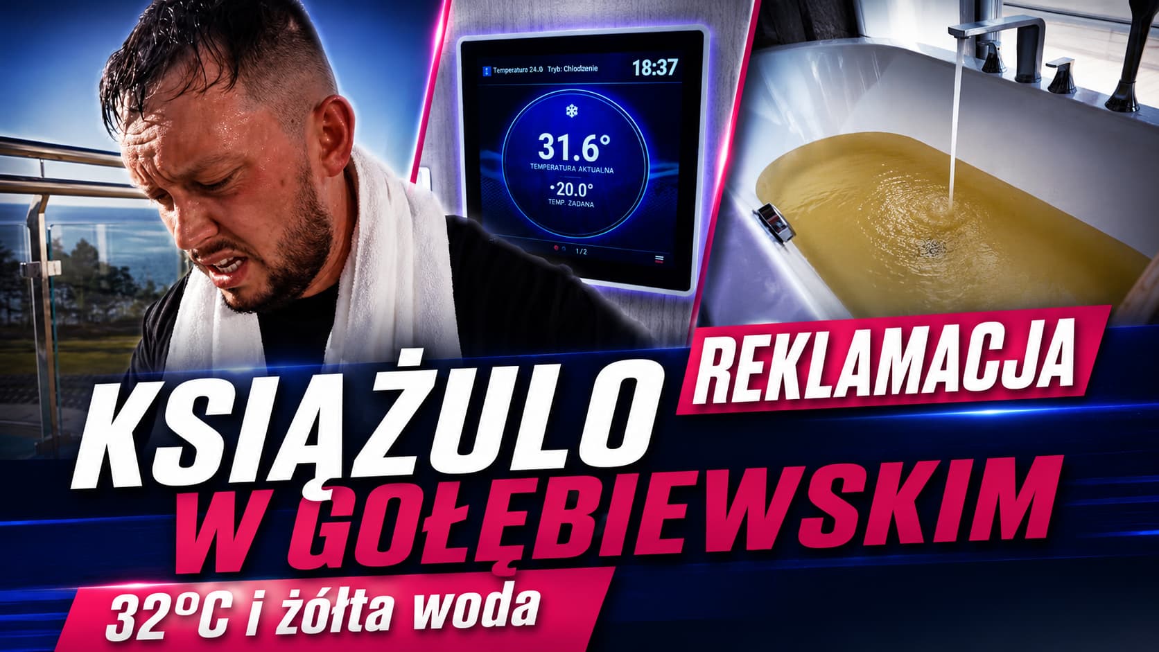 Apartament za fortunę, a w pokoju ponad 32 stopnie i żółta woda! Nagranie Książula z pobytu w nowym hotelu Gołębiewski obiegło sieć